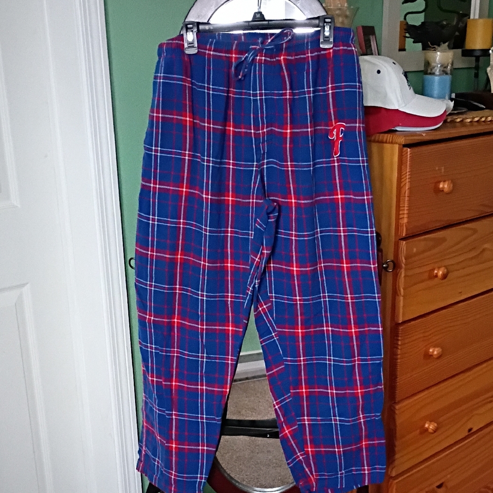 🤑BOGO Phillies Blue and Red Plaid Flannel Pajama Pants
